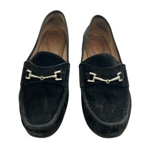 Sam Edelman Classic Black Suede Leather Horse Bit Loafers Womens US 7.5M